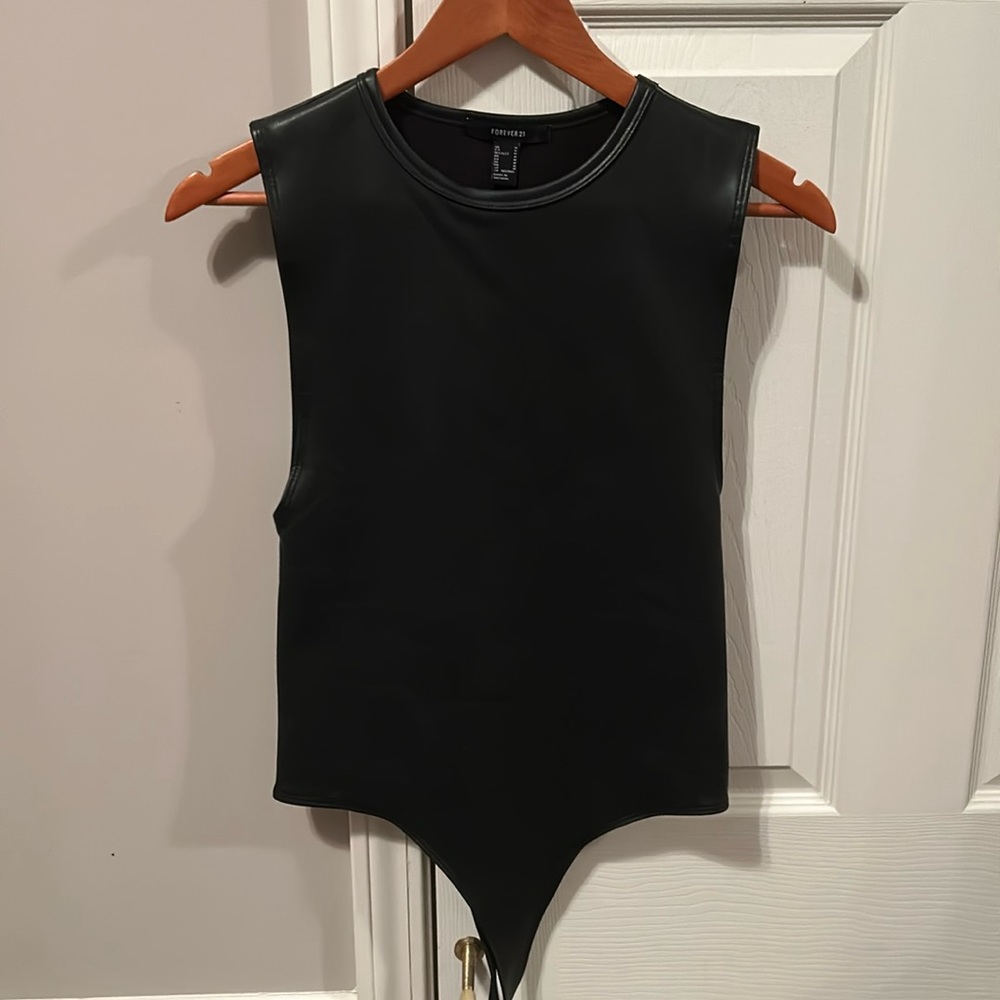 Faux Leather Bodysuit